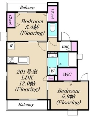 仮称エムジオ前野町の物件間取画像